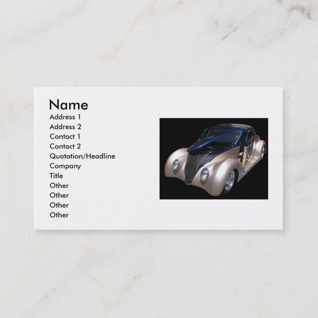 Classic Car Business Card (Front)