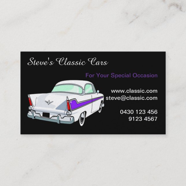 Classic Car Business card (Front)