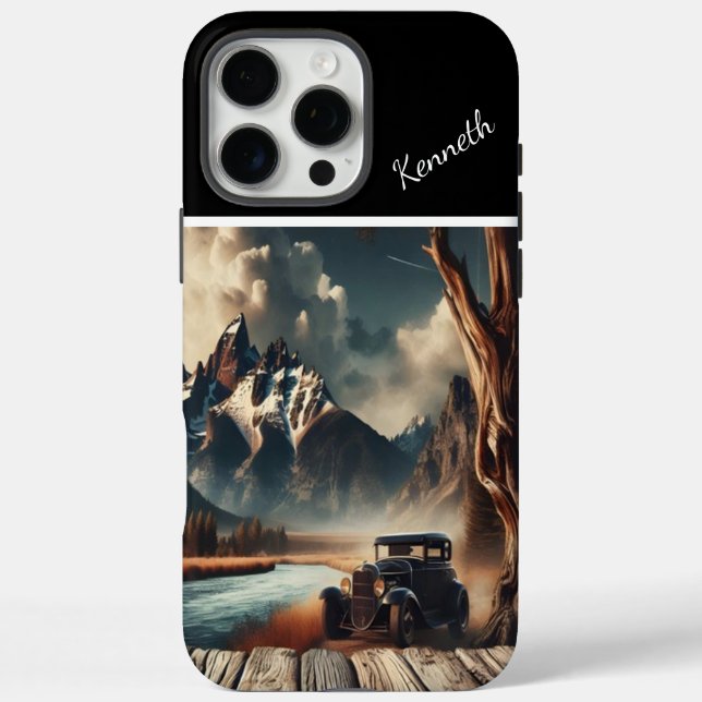 Classic Car By The Mountain River Case-Mate iPhone Case (Back)