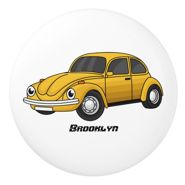 Classic car cartoon  ceramic knob (Front)