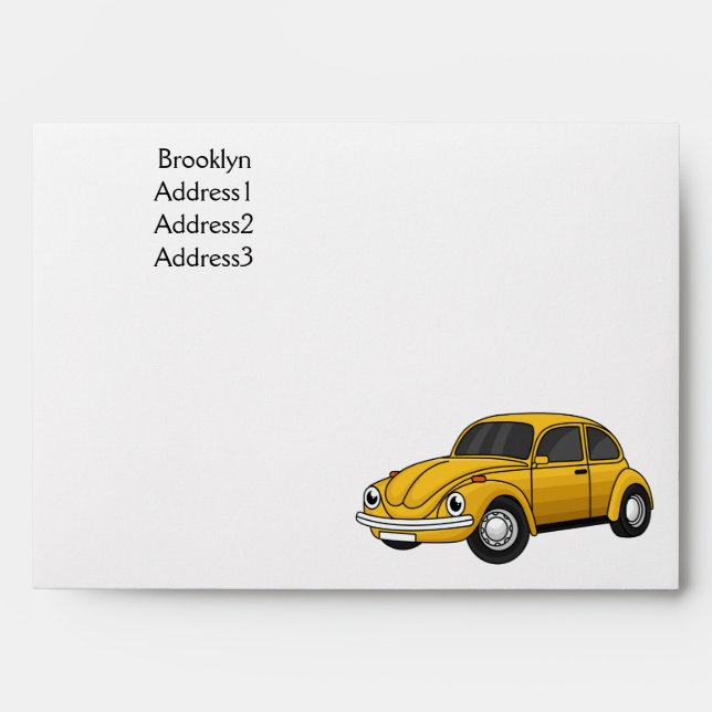 Classic car cartoon envelope (Front)