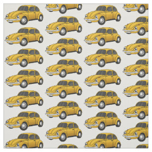 Classic car cartoon fabric