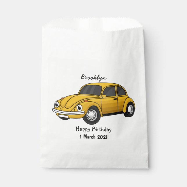 Classic car cartoon favour bags (Front)
