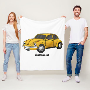 Classic car cartoon fleece blanket