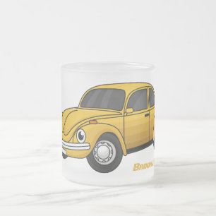 Classic car cartoon frosted glass coffee mug
