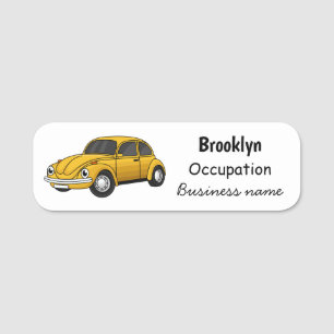 Classic car cartoon name tag