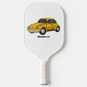 Classic car cartoon pickleball paddle