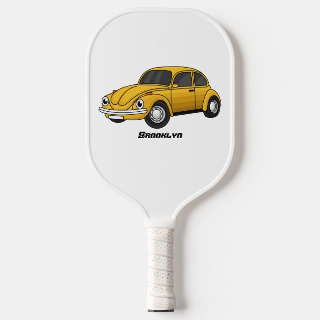 Classic car cartoon pickleball paddle (Front)