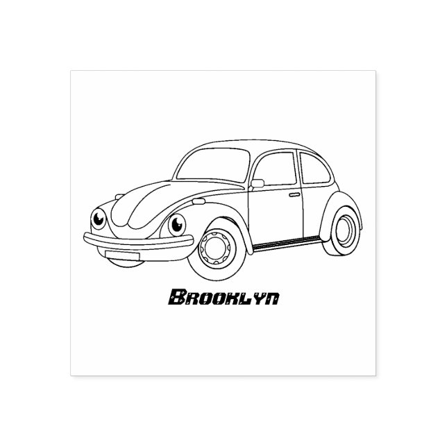 Classic car cartoon rubber stamp (Imprint)