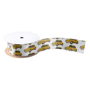 Classic car cartoon satin ribbon