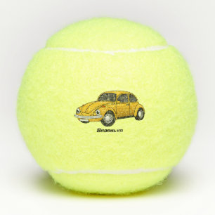 Classic car cartoon tennis balls