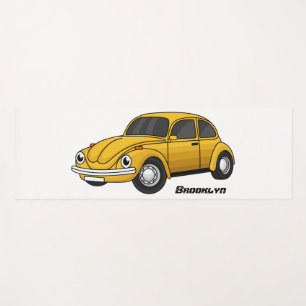 Classic car cartoon yoga mat