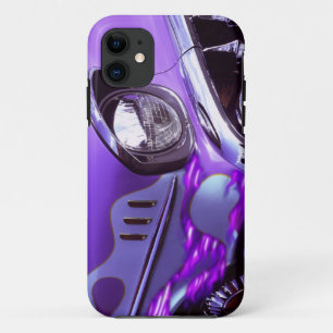 Classic car: Chevrolet with flaming hood iPhone 11 Case