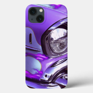 Classic car: Chevrolet with flaming hood iPhone 13 Case