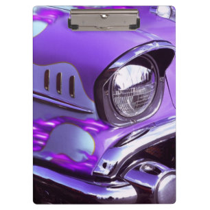 Classic car: Chevrolet with flaming hood Clipboard
