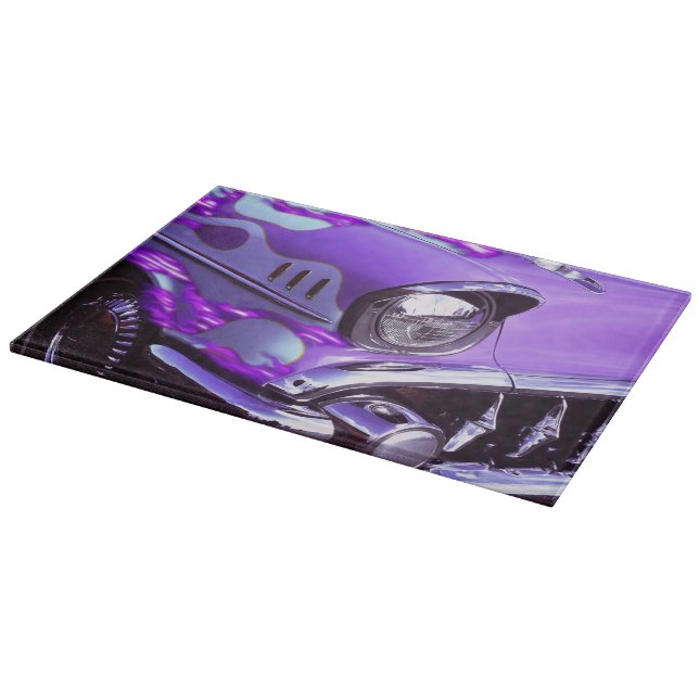 Classic car: Chevrolet with flaming hood Cutting Board (Corner)