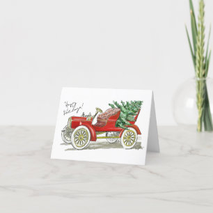 Classic Car Christmas Holiday Card