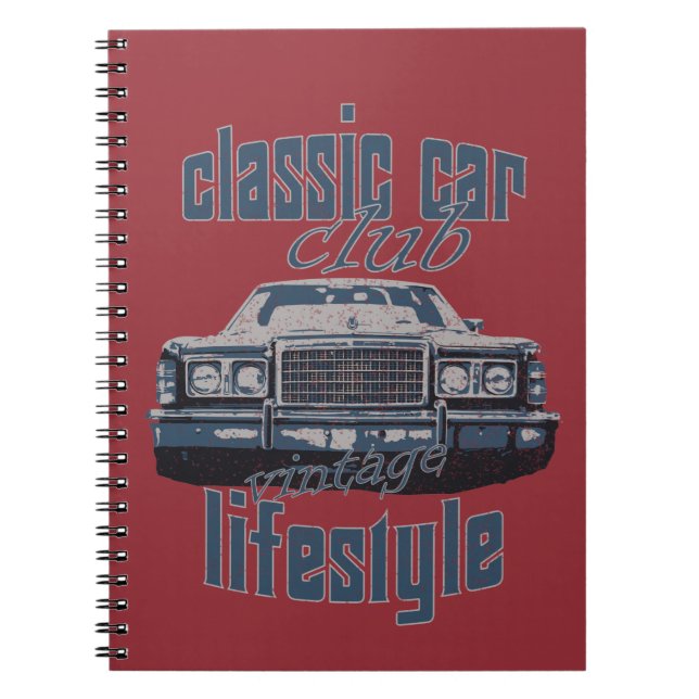 classic car club vintage old car lover gift notebook (Front)