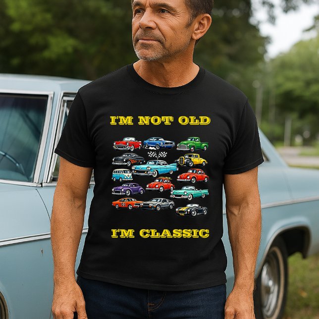 Classic Car Collage Birthday Template T-Shirt (Creator Uploaded)