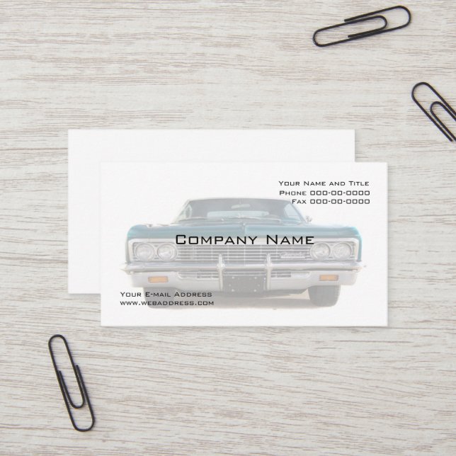 Classic Car Collector Business Card (Front/Back In Situ)
