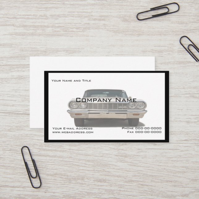 Classic Car Collector Business Card (Front/Back In Situ)