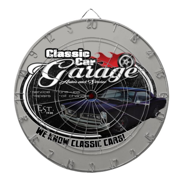 Classic Car Custom GTO Garage Dartboard (Front)