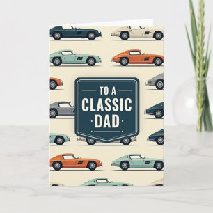 Classic Car Dads Day Plaque Card