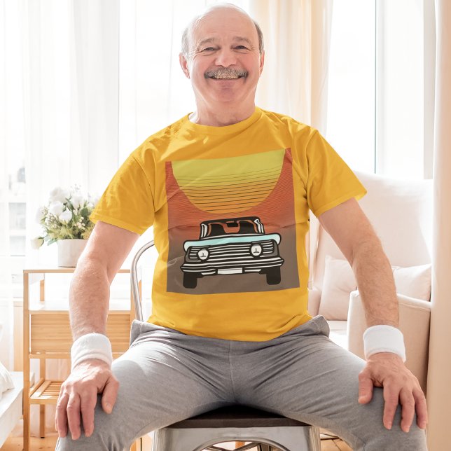 Classic Car Driving off into sunset personalise T-Shirt (Creator Uploaded)