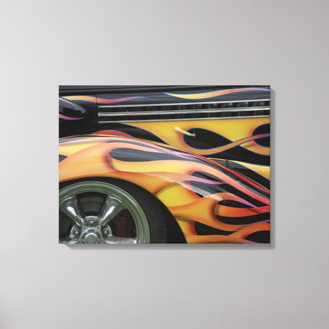CLASSIC CAR FLAMES CANVAS PRINT (Front)