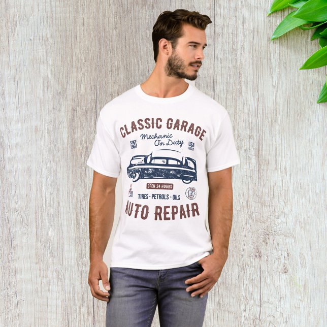 Classic Car Garage Mechanic On Duty T-Shirt (Creator Uploaded)