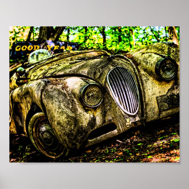 Classic Car Graveyard | Jaguar XK Poster (Front)