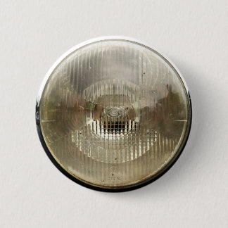 Classic car headlamp with round clear glass lens 6 cm round badge