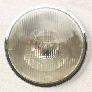 Classic car headlamp with round clear glass lens coaster