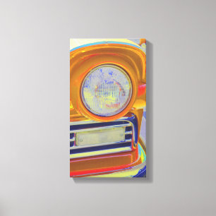 Classic car headlight pop art canvas print