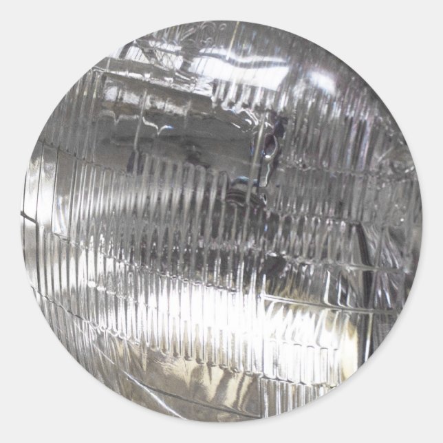 Classic car headlights classic round sticker (Front)