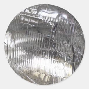 Classic car headlights round sticker