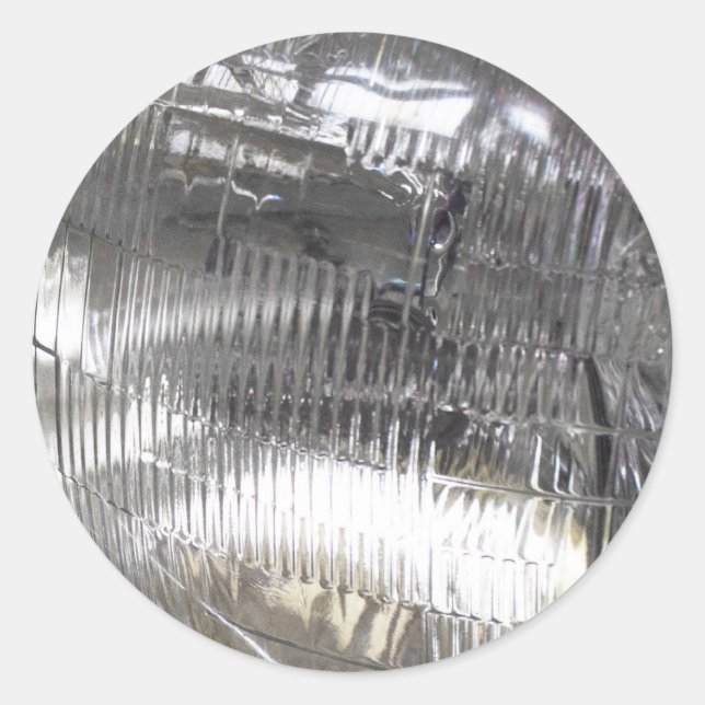 Classic car headlights round sticker (Front)