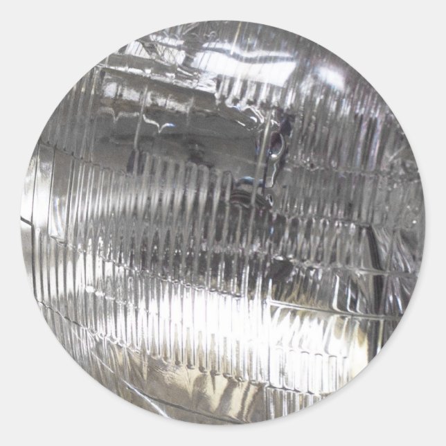 Classic car headlights round sticker (Front)