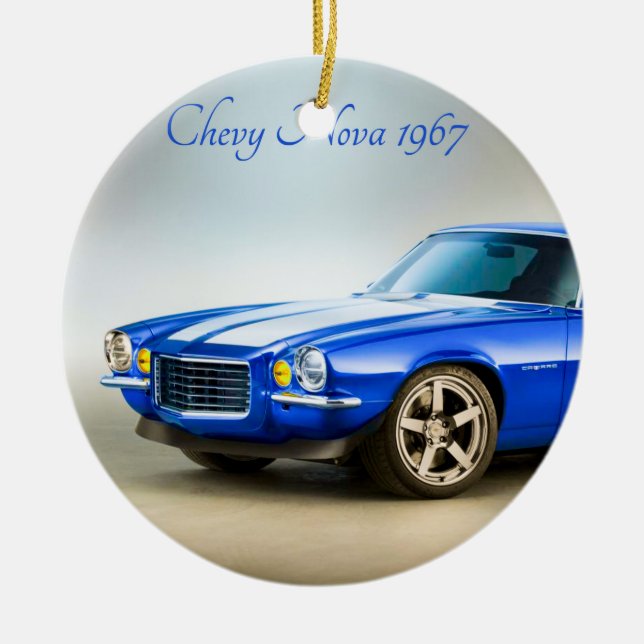 Classic Car image for Circle-Ornament Ceramic Tree Decoration (Front)