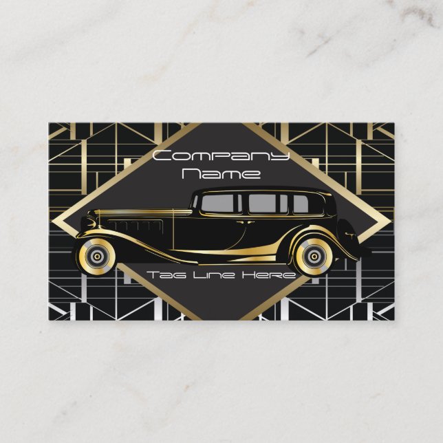 Classic Car Limousine Service Business Card (Front)