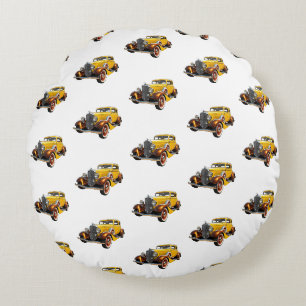 Classic Car Modern Cool Round Cushion
