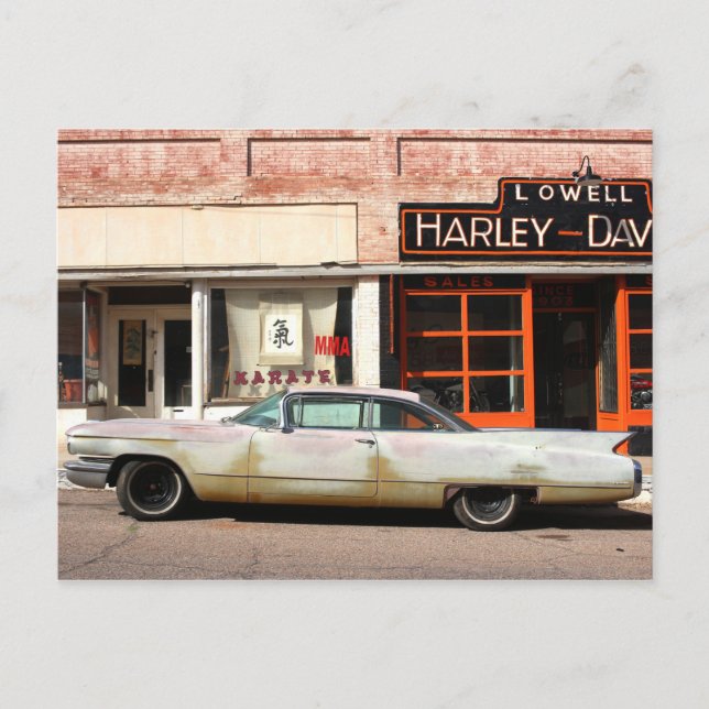 Classic Car Old West Town Postcard (Front)