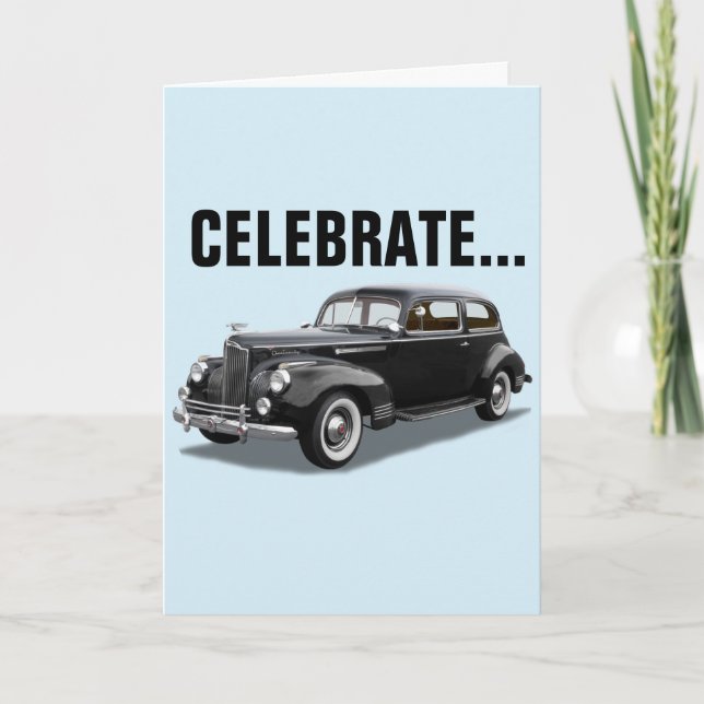 CLASSIC CAR PACKARD BIRTHDAY CARD (Front)
