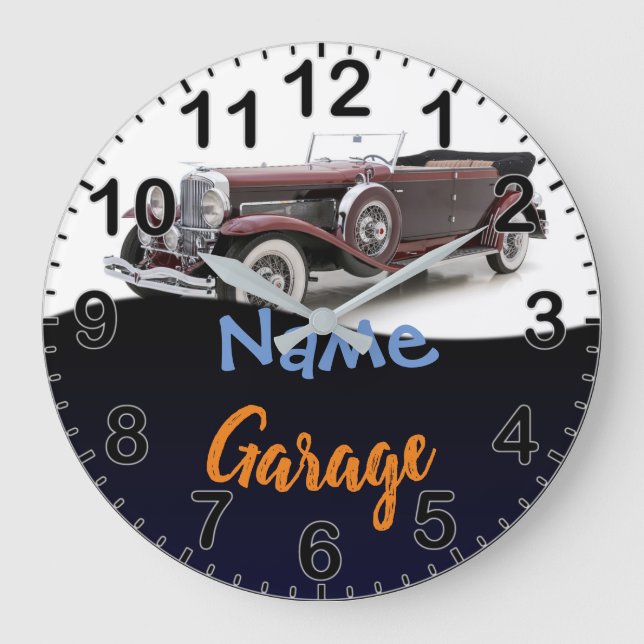 Classic Car Personalised Garage Clock (Front)