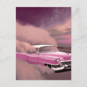 CLASSIC CAR PINK POSTCARDS