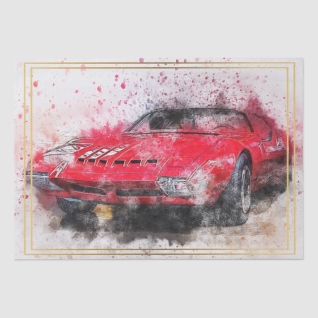 Classic Car Pontiac Decoupage Tissue Paper (Front)