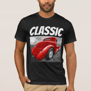 CLASSIC CAR RED HOTROD BIRTHDAY T-SHIRTS