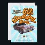 Classic Car Retro Fun 60th Birthday Party Invitation<br><div class="desc">Classic Car Retro Fun 60th Birthday Party Invitation. Step back in time with our Vintage Classic Car Birthday Design – a nostalgic blend of retro charm and timeless celebration. This fun and whimsical design capture the essence of a bygone era, featuring a classic car image that adds a touch of...</div>