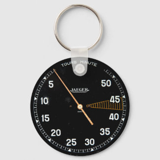 Classic car rev counter, vintage tachometer gauge key ring