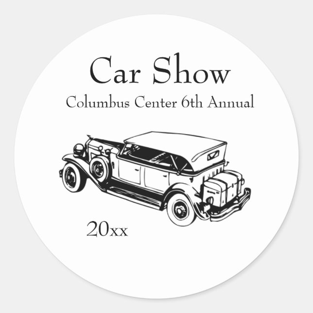 Classic Car Show Stickers Customise (Front)